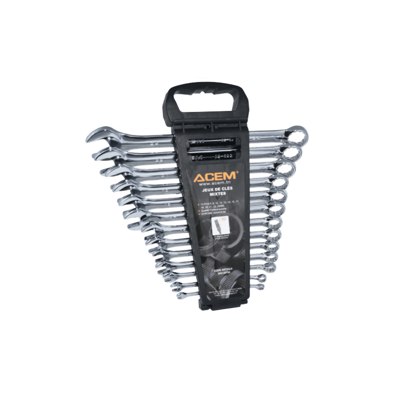 120762 - Jeux de clés mixtes avec support plastique de rangement