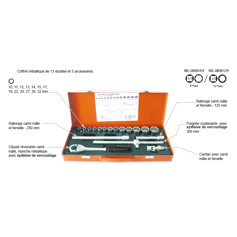 Coffret de douilles 1/2" – Image 2